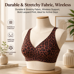 🏆Super Firming Leopard Print Jelly Bra | Women Wirefree Bras 👍No More Sagging Breasts