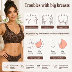🏆Super Firming Leopard Print Jelly Bra | Women Wirefree Bras 👍No More Sagging Breasts