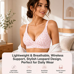 🏆Super Firming Leopard Print Jelly Bra | Women Wirefree Bras 👍No More Sagging Breasts