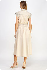 The Paige Linen Stitch Midi Dress