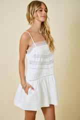 Elodie Drop Waist Lace Mini Cami Dress