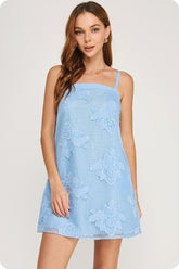 Olivia 3D Floral Embroidery Mini Dress