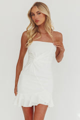 Prom Queen Bandeau Mini Dress White