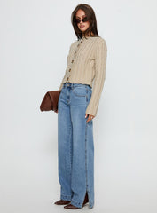 Dog Days Mid Rise Straight Leg Jeans Light Blue Wash