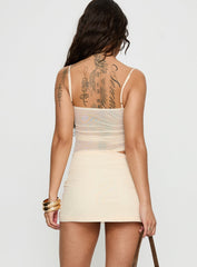Demartina Sheer Mini Dress Butter Yellow