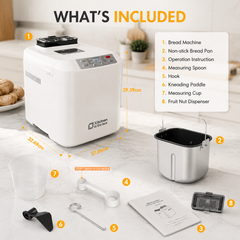 Automatic Bread Maker 2LB - 12-in-1 with Nut Dispenser