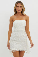 Lacynda Strapless Embellished Mini Dress White