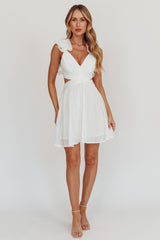Madara Lace-Up Back Mini Dress White