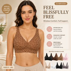 🏆Super Firming Leopard Print Jelly Bra | Women Wirefree Bras 👍No More Sagging Breasts