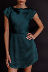 Lucinda Twist Back Mini Dress Jade