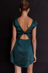Lucinda Twist Back Mini Dress Jade