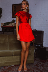 Lucinda Twist Back Mini Dress Red