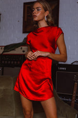 Lucinda Twist Back Mini Dress Red