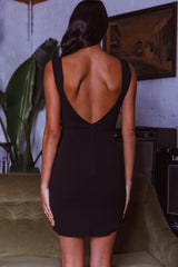 Move Maker Thick Strap Cut-Out Detail Mini Dress Black