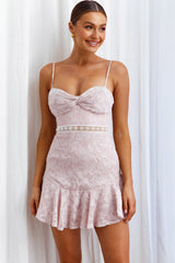 Surabaya Twist Bust Textured Mini Dress Blush