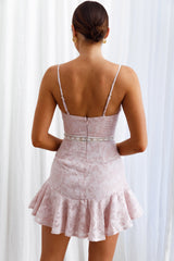 Surabaya Twist Bust Textured Mini Dress Blush