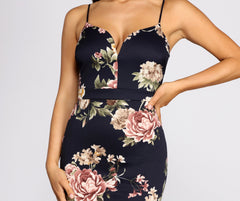 Flower Of Love Scuba Mini Dress
