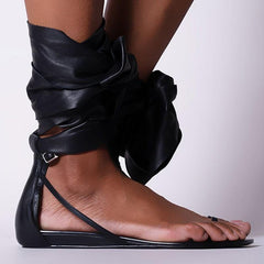 Gladiator Thong Summer Ankle Wrap Flat Sandals
