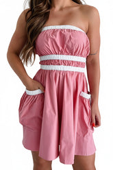 Making Life Great Strapless Mini Dress (Pink/White)