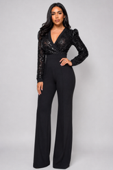 Lori Black Sequin Jumpsuit