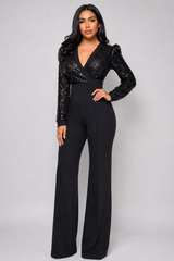 Lori Black Sequin Jumpsuit