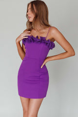 Lovett Frill Neckline Mini Dress Purple