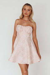Savanna Corset Bodice Mini Dress Light Peach