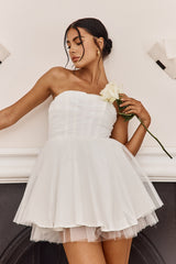 Summerlake Strapless Tulle Mini Dress Off White