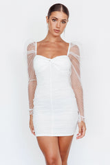 Like Lovers Hail Spot Mini Dress White