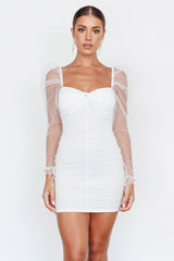 Like Lovers Hail Spot Mini Dress White