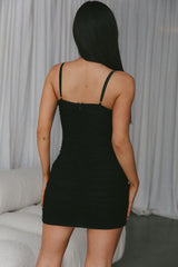 Tristy Ruched Mini Dress Black