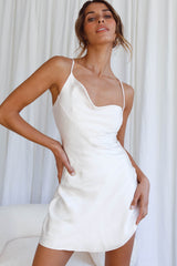 Sorrento Asymmetrical Neckline Mini Slip Dress Champagne