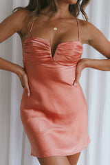 It's Poetic Gathered Bust Mini Dress Rose
