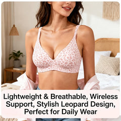 🏆Super Firming Leopard Print Jelly Bra | Women Wirefree Bras 👍No More Sagging Breasts