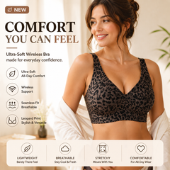 🏆Super Firming Leopard Print Jelly  Bra | Women Wirefree Bras 👍No More Sagging Breasts