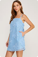 Olivia 3D Floral Embroidery Mini Dress