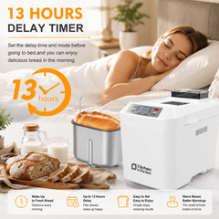Automatic Bread Maker 2LB - 12-in-1 with Nut Dispenser