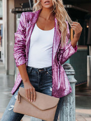 Blazers Fashion Sequin Lapel Long Sleeve Blazer