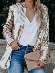 Blazers Fashion Sequin Lapel Long Sleeve Blazer
