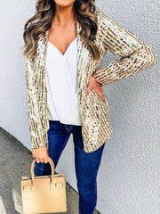Blazers Fashion Sequin Lapel Long Sleeve Blazer