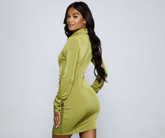 Crazy About Ruche Collared Mini Dress