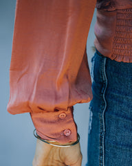 Exceptional Drape Blouse - Rust
