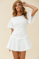 Call Me Later Keyhole Back A-Line Dress White