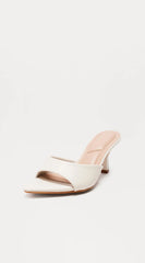 Malina Heeled Mules - White