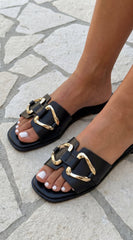 Ellis Flat Sandals - Black